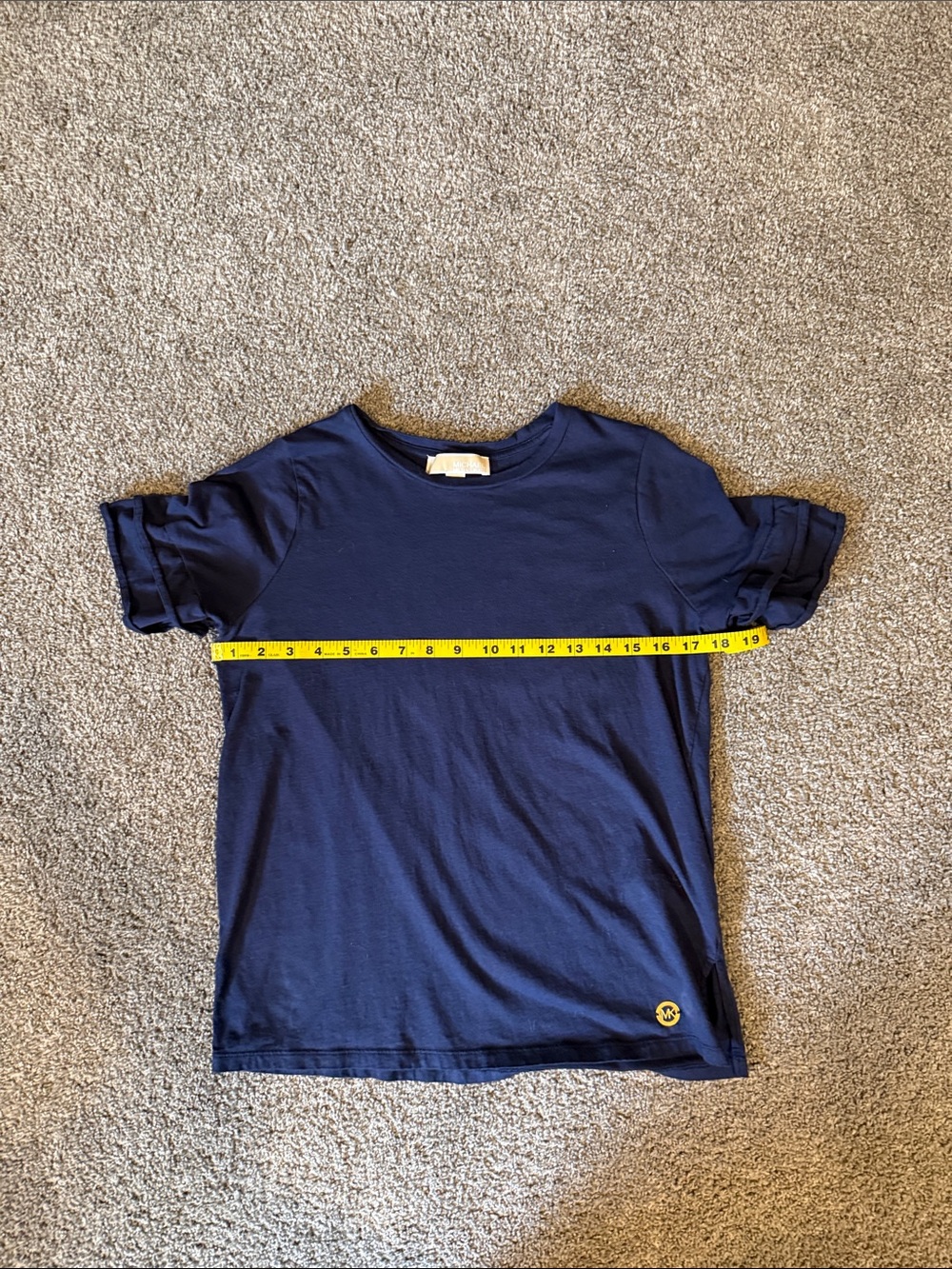 Michael Kors Navy Short Sleeve Tee with Logo Patch